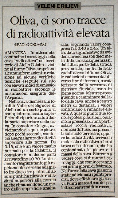 radioattività oliva